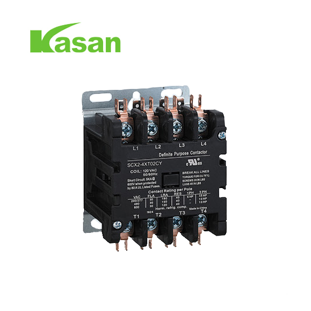 Contattore DP a 4 poli da 40 AMP verificato UL Contattore con bobina CA da 120 Volt